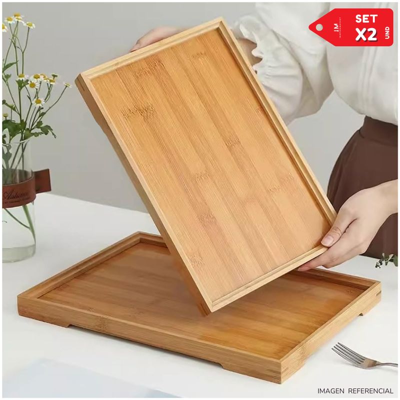 INSPIRA - Bandeja Decorativa Transportador de alimentos Set x2