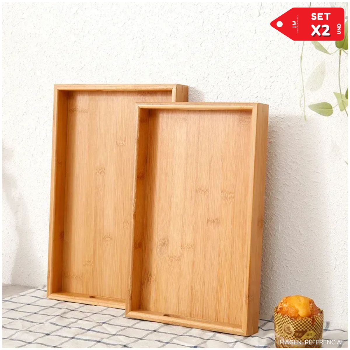 INSPIRA MARKET - Bandeja Decorativa Transportador de alimentos Set x2