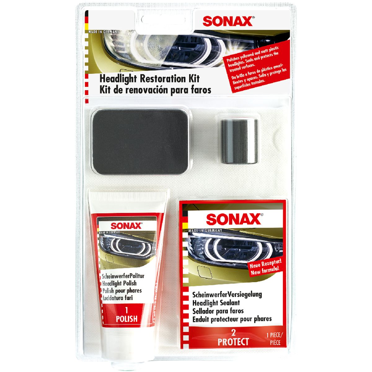 SONAX - SET RESTAURADOR FAROS SONAX 75ML