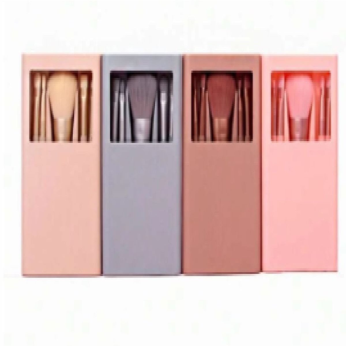 GENERICO - Set de brochas de maquillaje portátiles con caja de espejo 5 pzas