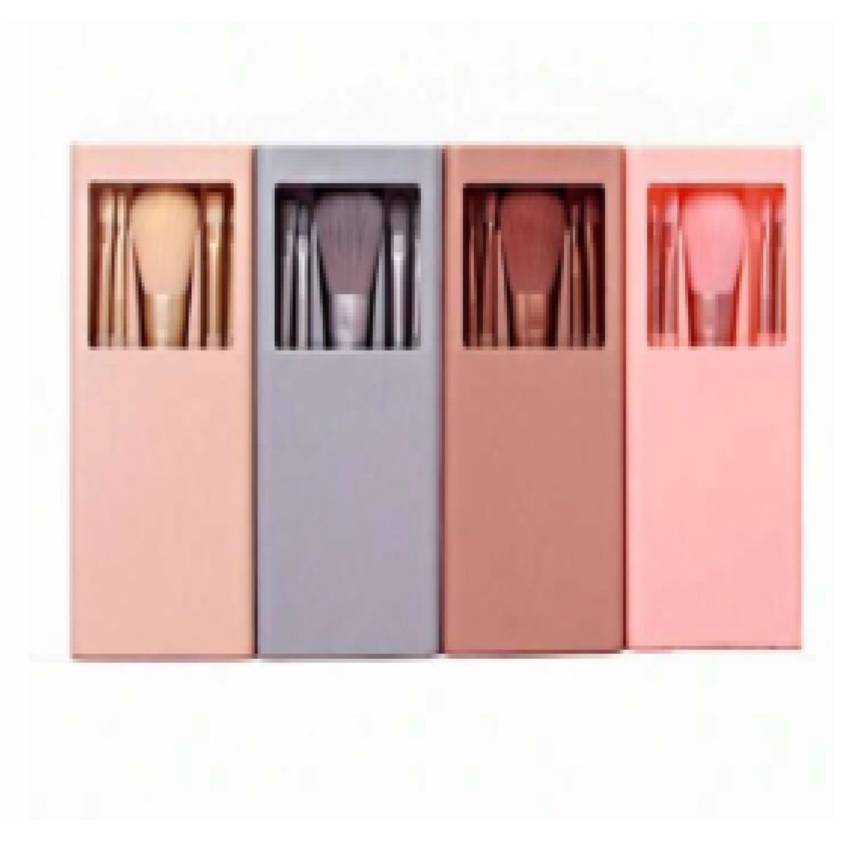 GENERICO - Set de brochas de maquillaje portátiles con caja de espejo 5 pzas