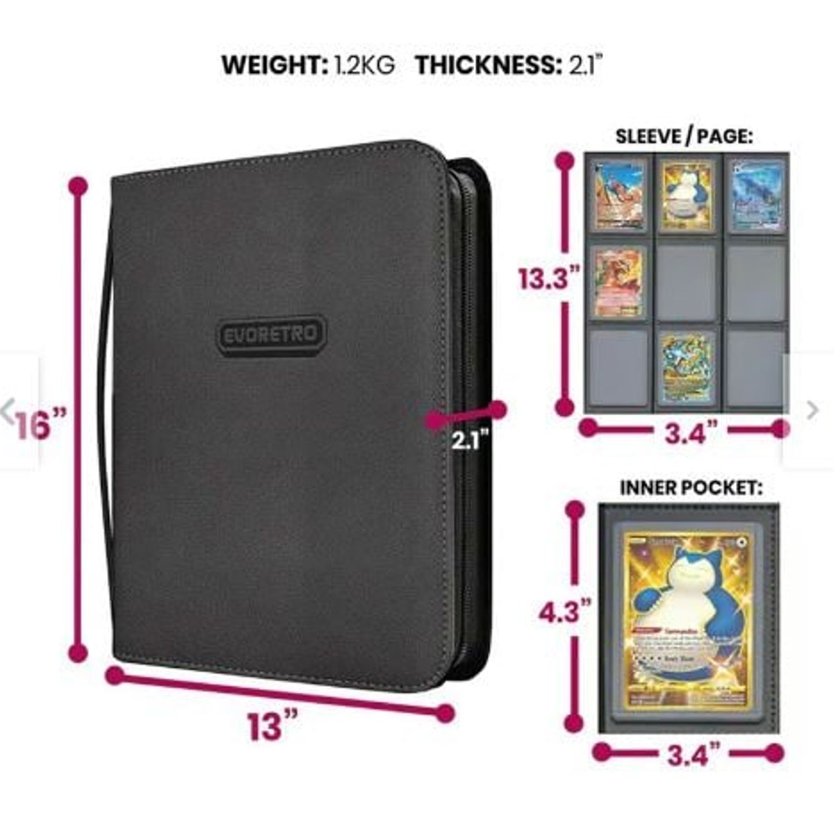 GENERICO - FUNDAS PARA CARTAS SHIELD REGULAR BLACK TOPLOADER BINDER