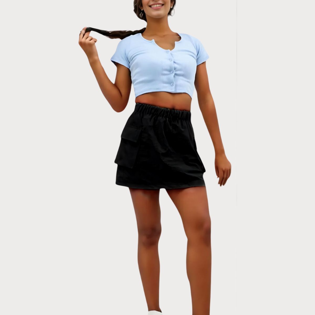 ENKI - Short Falda Lusté Skirt Mujer Diseño Moderno y Cómodo