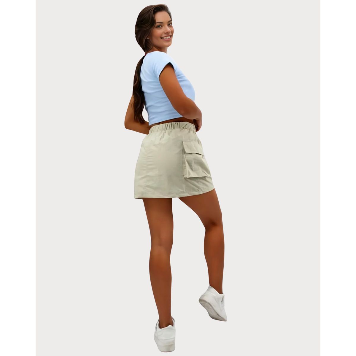 ENKI - Short Falda Lusté Skirt Mujer Diseño Moderno y Cómodo