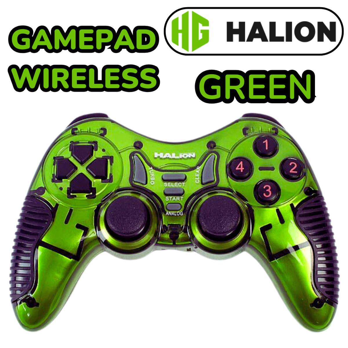 HALION - MANDO GAMEPAD INALAMBRICO RECARGABLE GREEN HALION HA-8011