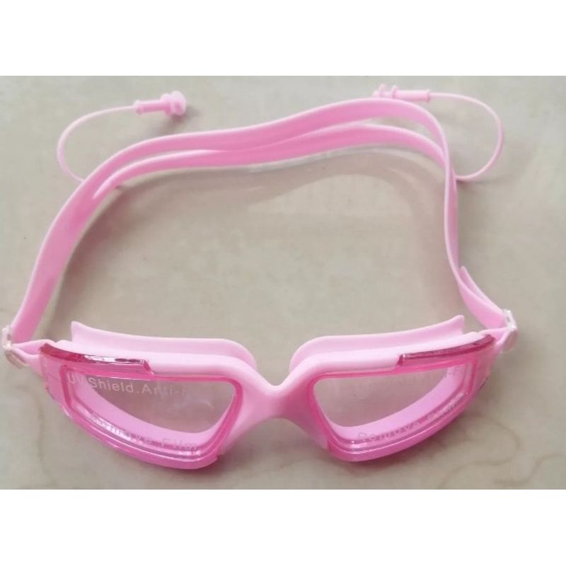 GENERICO - GAFAS DE NATACIÓN UV ANTI FOG TAPA OIDO ROSADO
