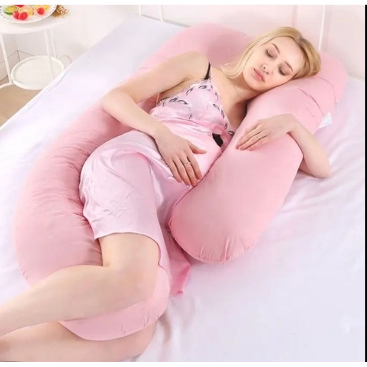 GENERICO - Almohada Multi Postural para Embarazo y Lactancia Rosado