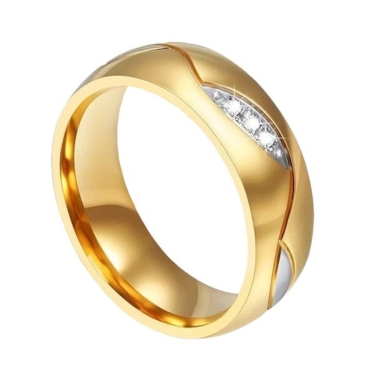 GENIEKA - Anillos de Matrimonio Forever Love Bañado18K San Valentín Genieka