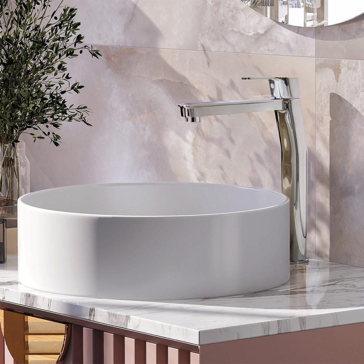 TREBOL - Monomando para Lavatorio en Bronce Cromado Plateado