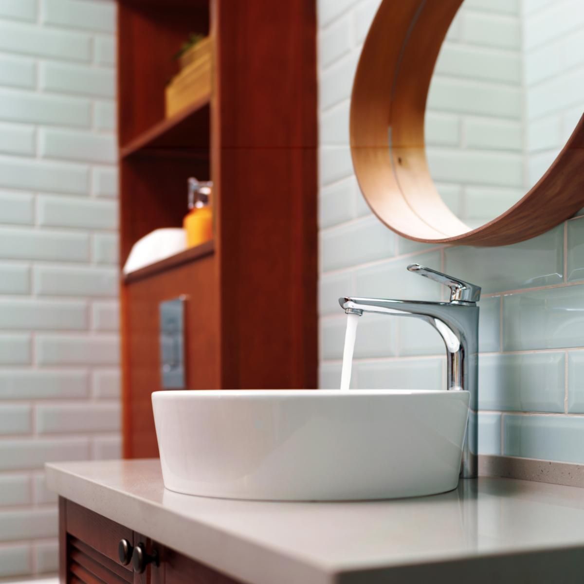 TREBOL - Monomando para Lavatorio en Bronce Cromado Plateado