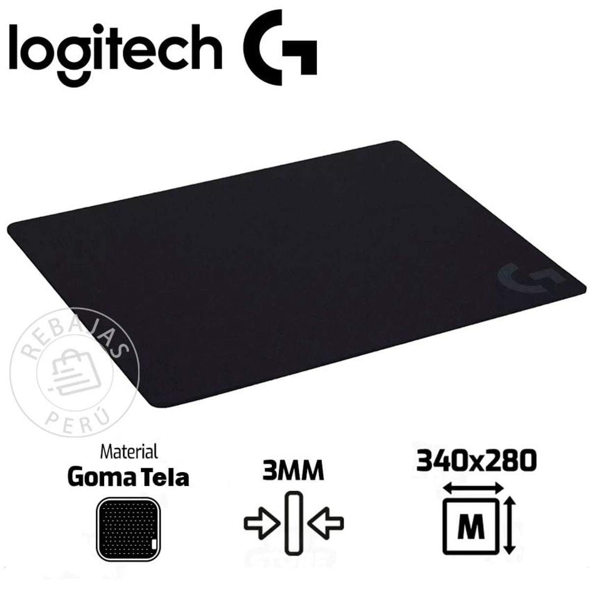 LOGITECH - Logitech G440 Mousepad Rígida Negra  Precisión y Velocidad para Juegos