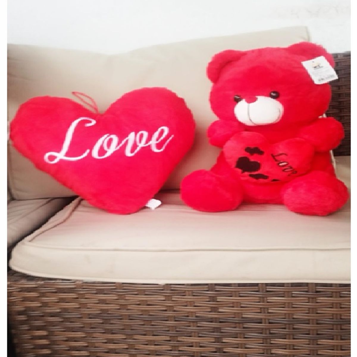 GENERICO - PELUCHE ROJO  + CORAZON SAN VALENTIN