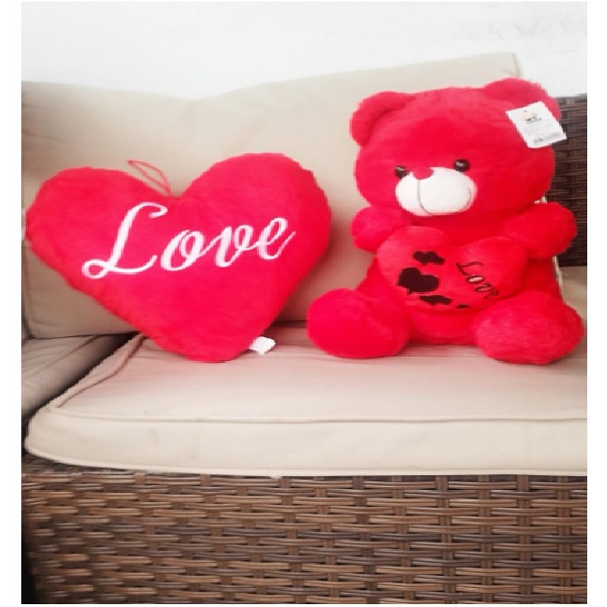 GENERICO - PELUCHE ROJO  + CORAZON SAN VALENTIN