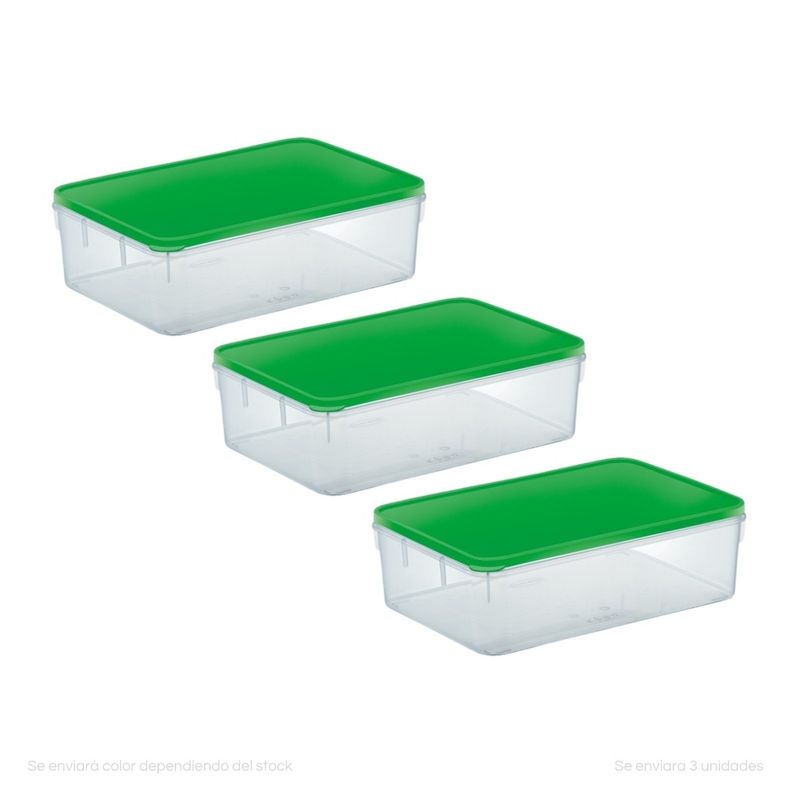 POLINPLAST - Set de 3 Tapers Conservador Freezer N°5 3.55L Hermético