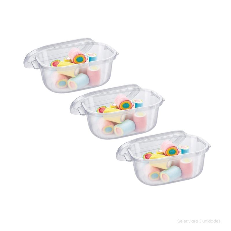 POLINPLAST - Set de 3 Tapers Polin N°1 0.8L Transparente Hermético