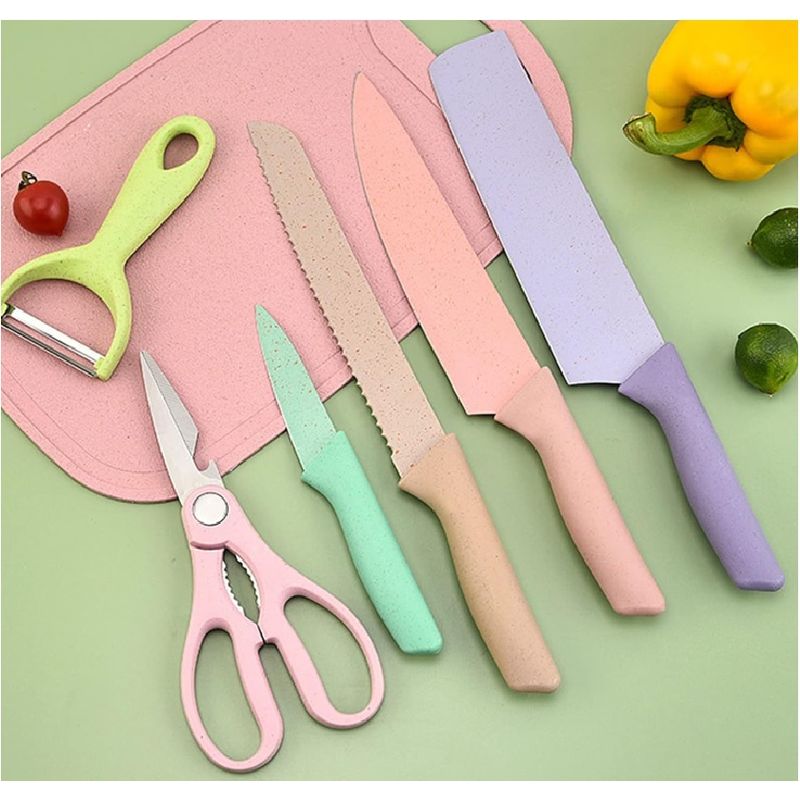 GENERICO - SET CUCHILLOS COCINA PASTEL 6 PIEZAS