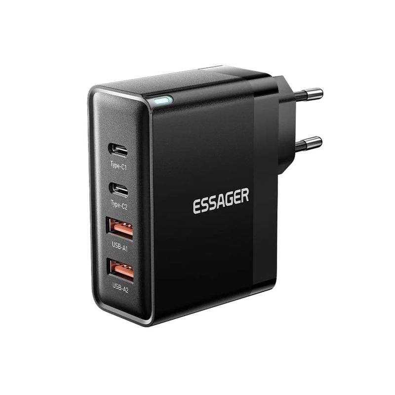 ESSAGER - Cargador Essager 100W GaN USB tipoC QC carga rápida 4,0 IOS Android EU