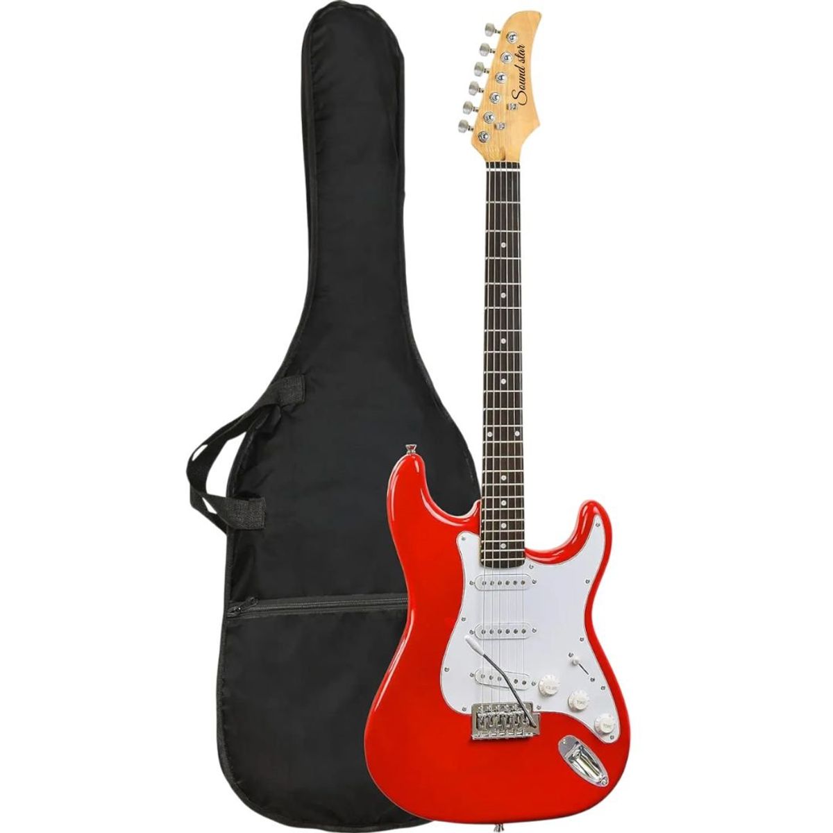SOUND STAR - GUITARRA ELECTRICA Model STRATO ROJO - AFINADOR