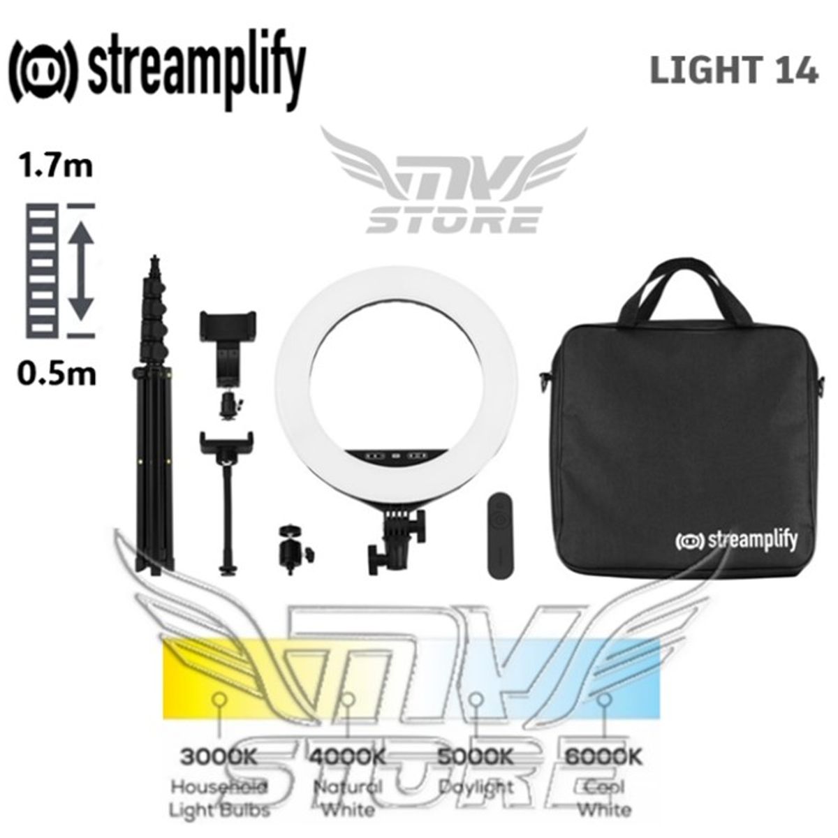 STREAMPLIFY - STREAMPLIFY Aro de Luz LIGHT 14 con Tripode