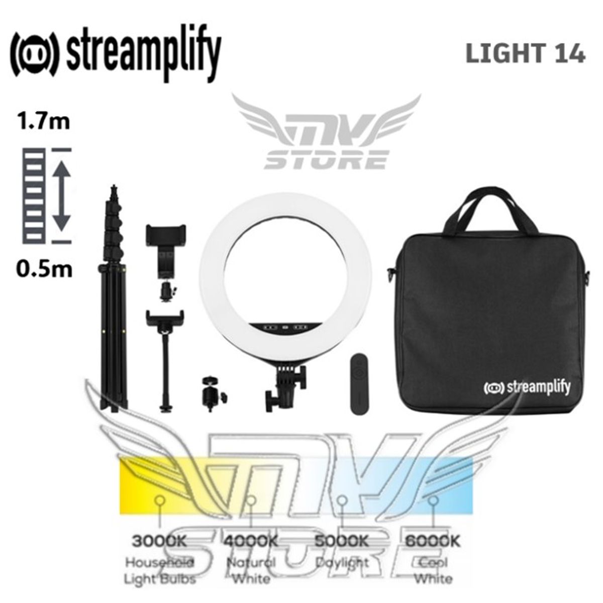 STREAMPLIFY - STREAMPLIFY Aro de Luz LIGHT 14 con Tripode