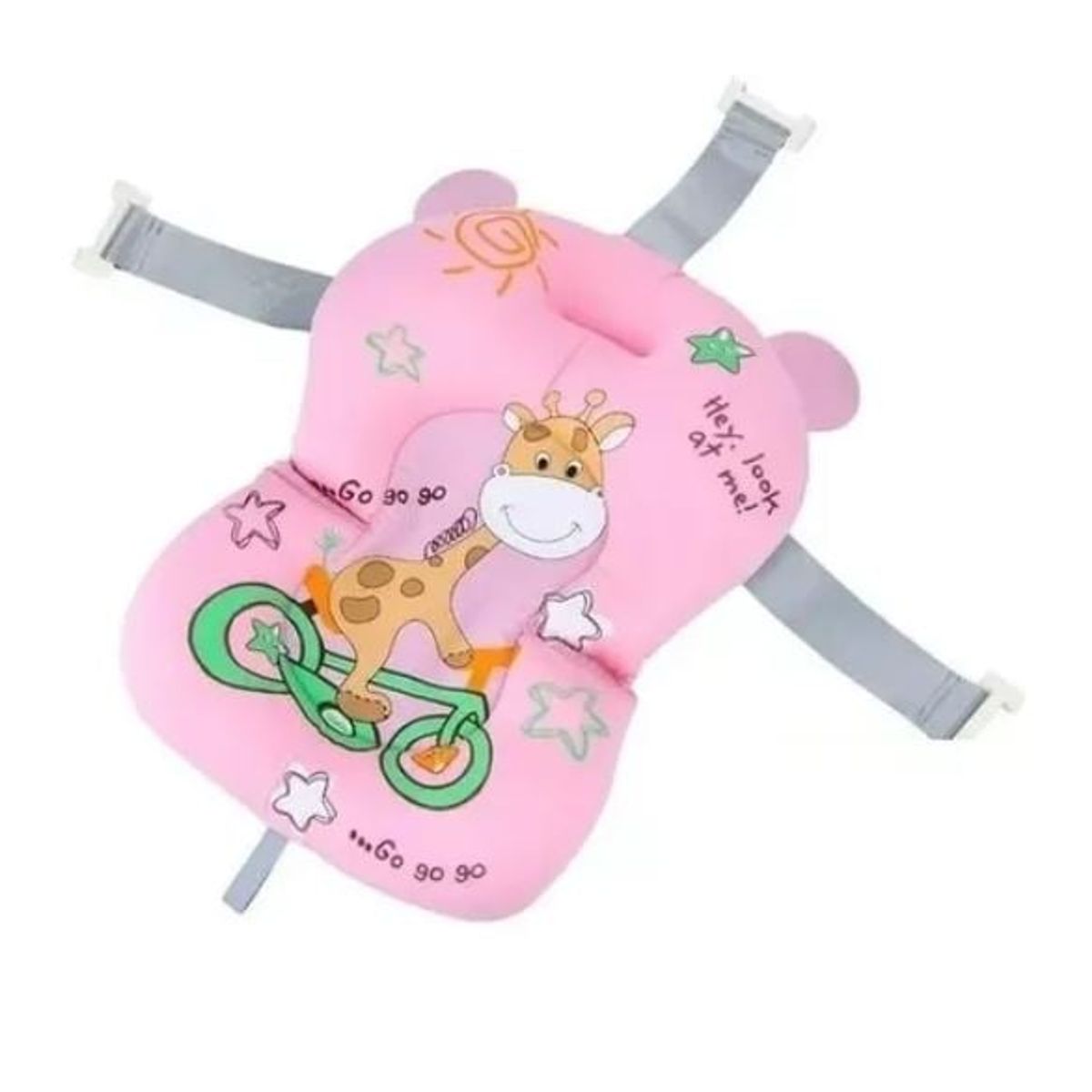 GENERICO - Cojín de Baño Antideslizante Jirafa Rosado de Bebés