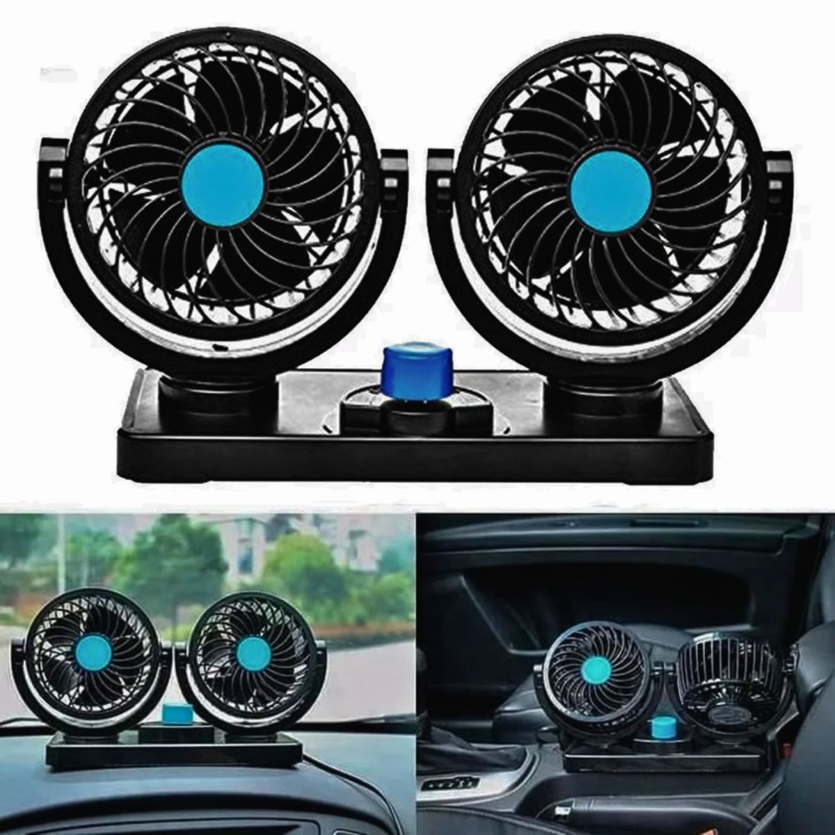 GENERICO - Ventilador Auto 360 Turbo Giratorio Graduable Portatil 12v