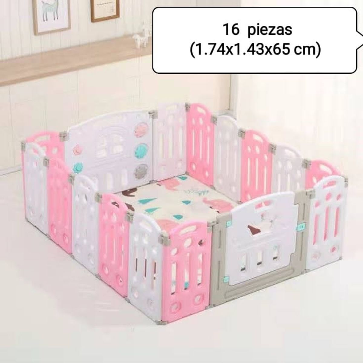 GENERICO - Corral Plegable Reina 16 Piezas