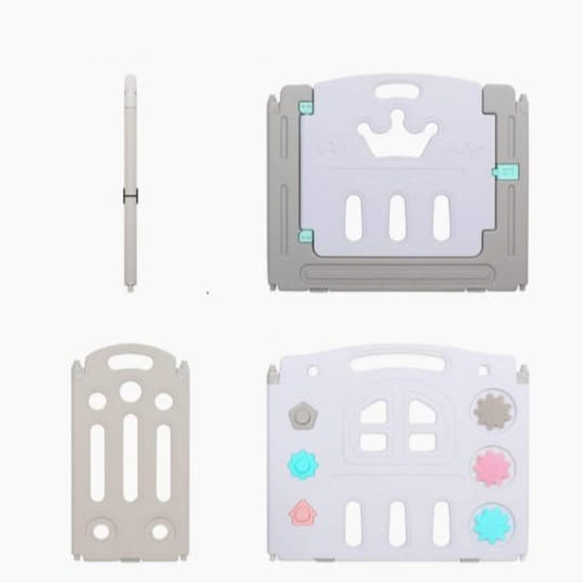 GENERICO - Corral Bebé Plegable Gris 18 Piezas