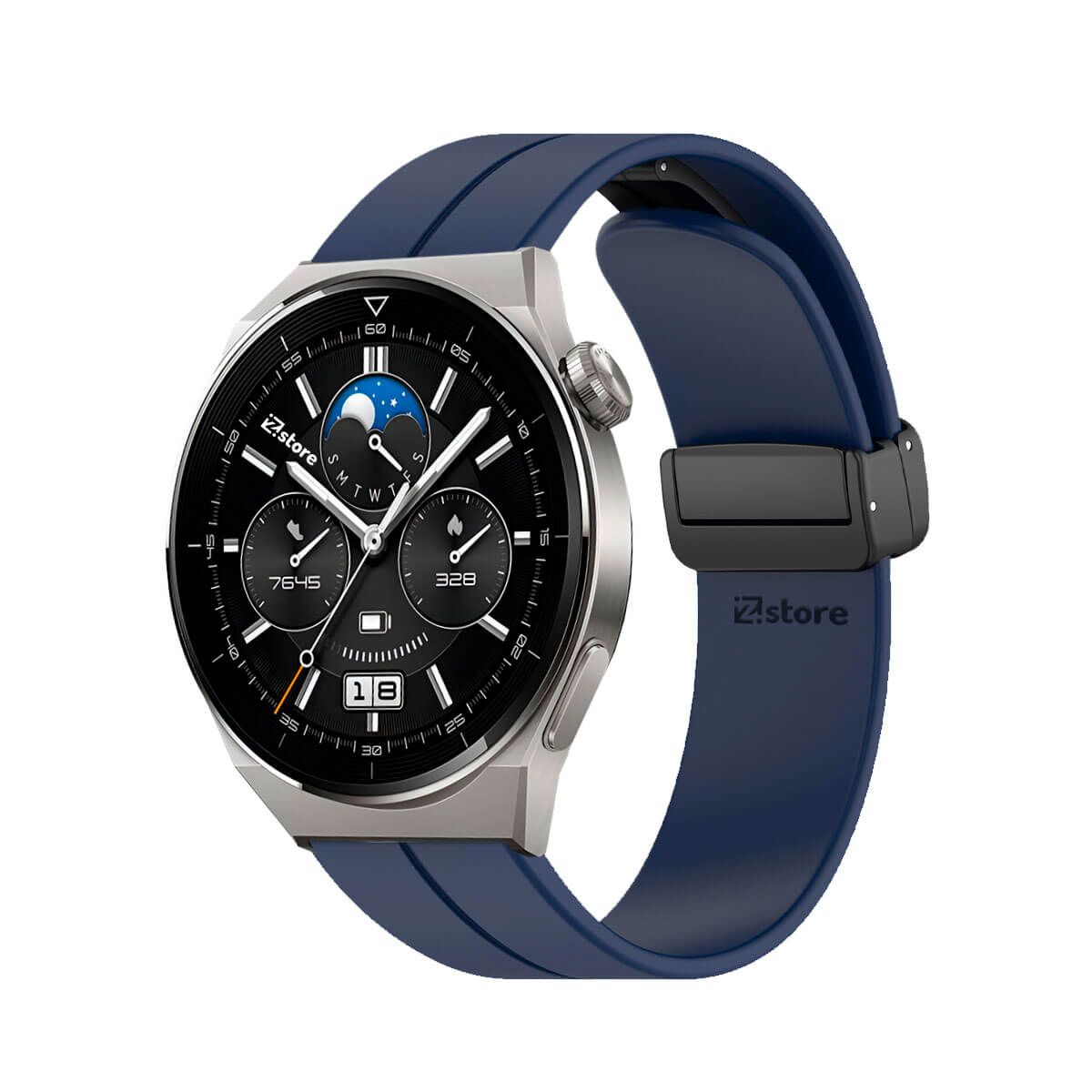 GENERICO - Correa Para Huawei Watch GT3 Pro Broche Magnético 46mm Azul Oscuro