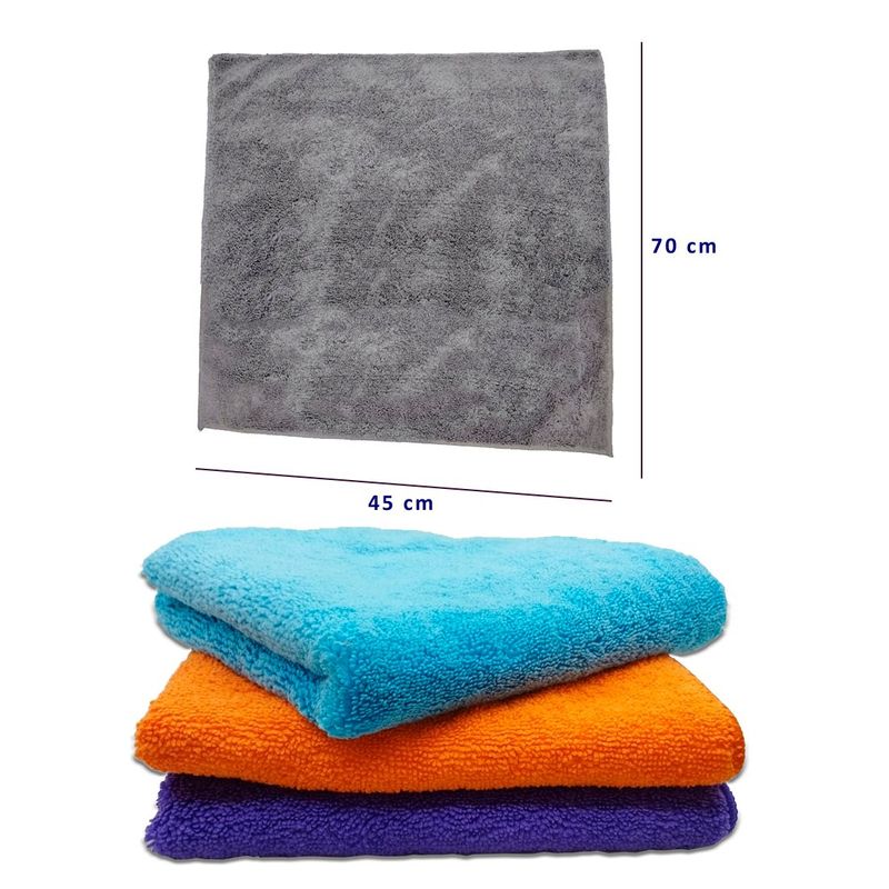 GENERICO - Pack 3 und Paño Microfibra Con Peluche 70 cm x 45 cm NO Ojal