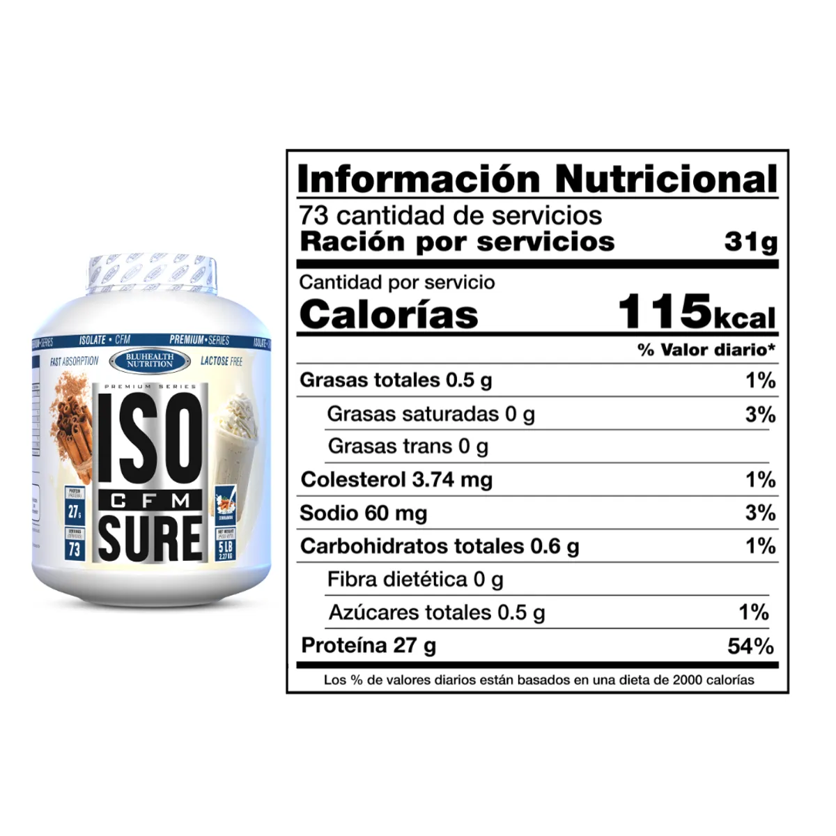 GENERICO - ISO CFM SURE 5 LB Bluhealth Nutrition - Cinnamon
