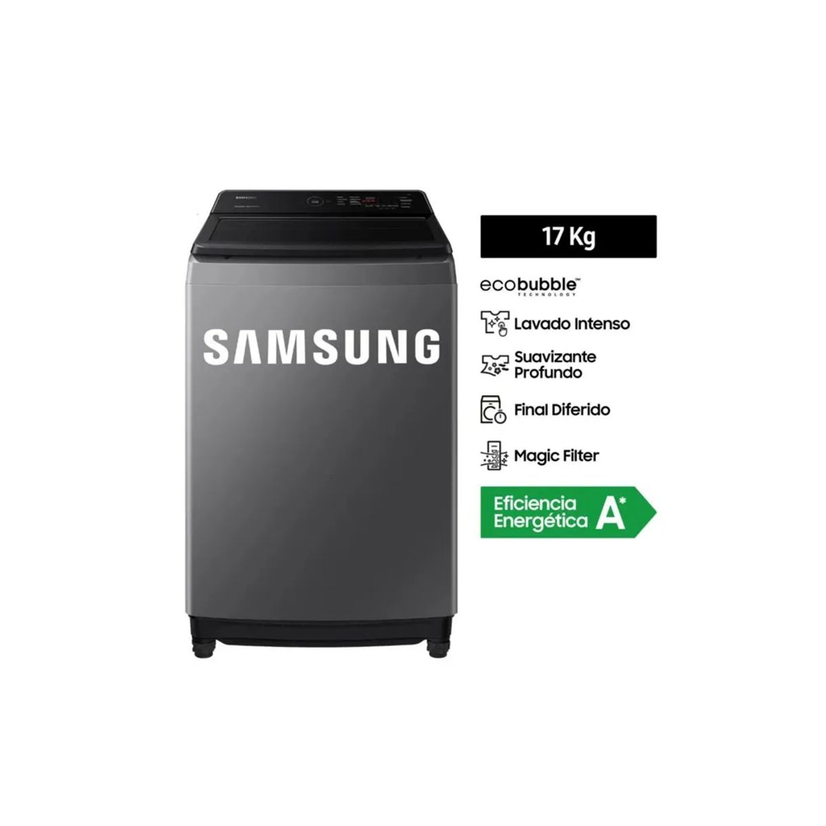 SAMSUNG - LAVADORA SAMSUNG ECOBUBBLE™ 17KG WA17CG6441BDPE