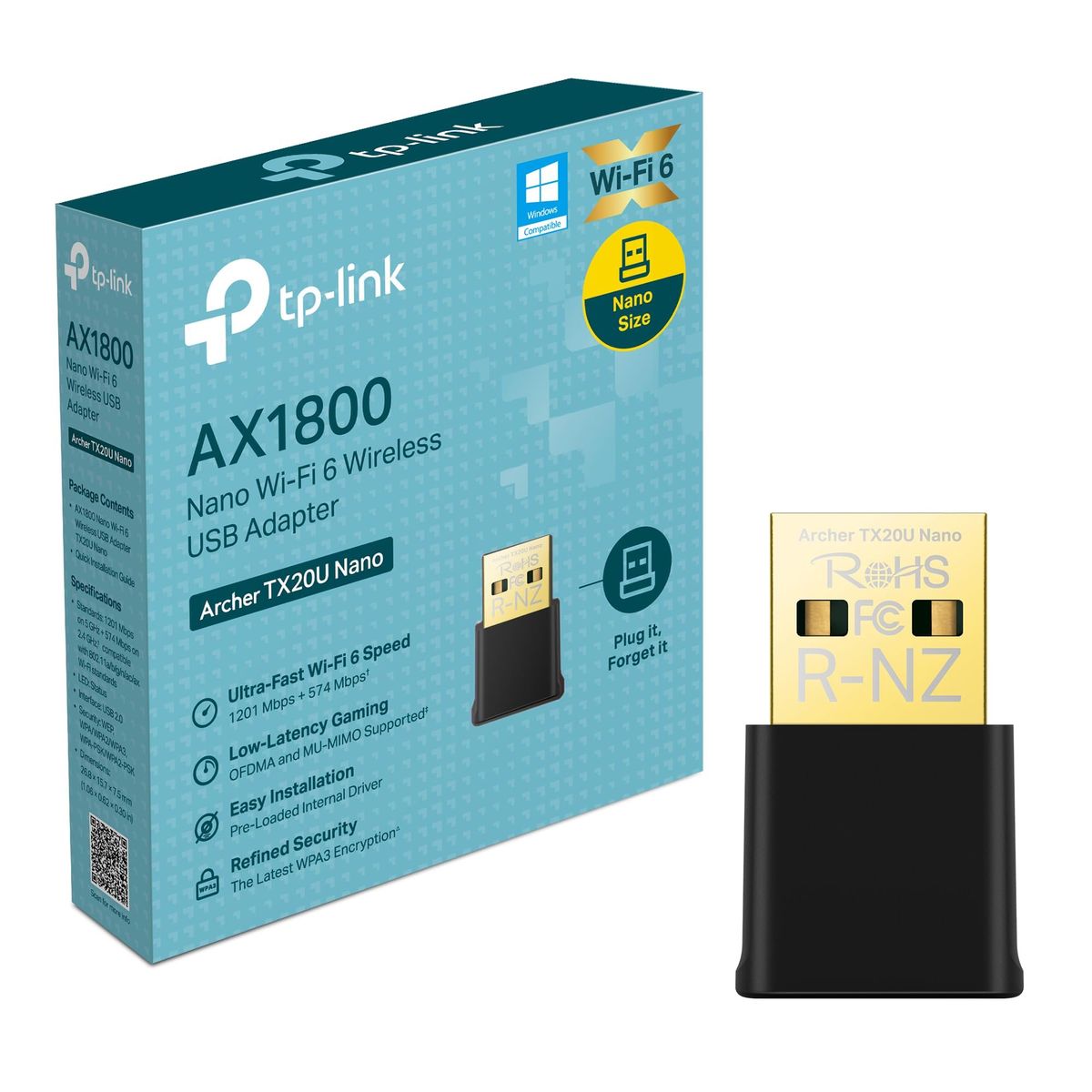TP LINK - Adaptador USB Wireless AX1800 - Archer TX20U Nano