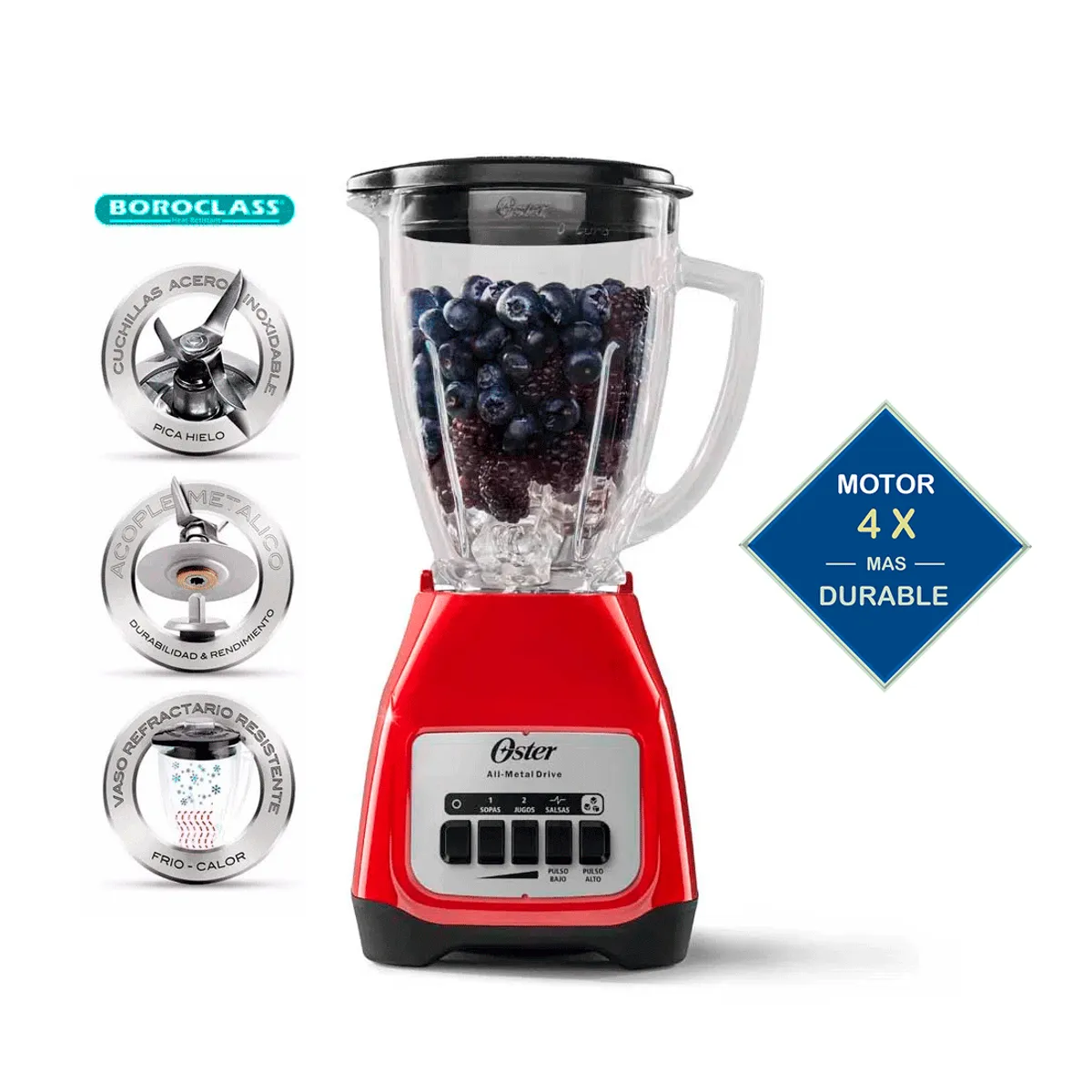 OSTER - Licuadora 2 Velocidades mas pulso BLSTKAG-RPB