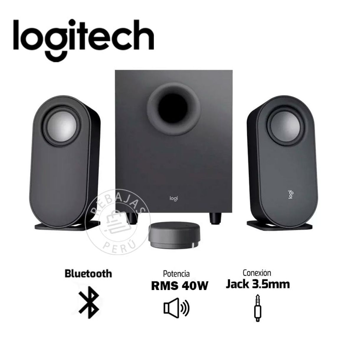 LOGITECH - Parlantes Logitech Z407 Bluetooth Inalambrico Subwoofer Pc Color Negro