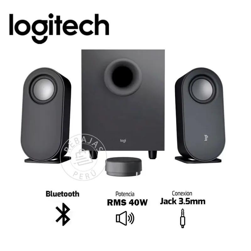 LOGITECH - Parlantes Logitech Z407 Bluetooth Inalambrico Subwoofer Pc Color Negro
