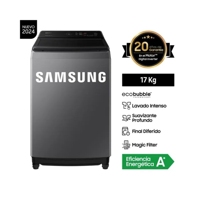 SAMSUNG - Lavadora Samsung Ecobubble 17KG WA17CG6441BDPE