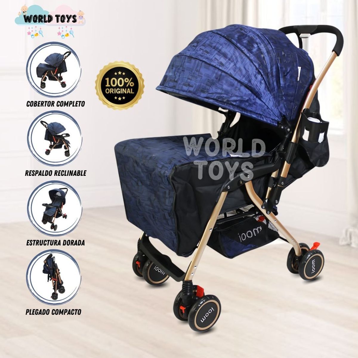 BEAUTIFUL - Coche Cuna de Paseo Beautiful «MOOI» Blue