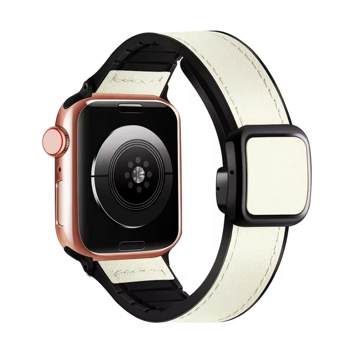 GENERICO - CORREA DE CUERO PARA WATCH 38-40-41 mm y 42 mm serie 10 BLANCO