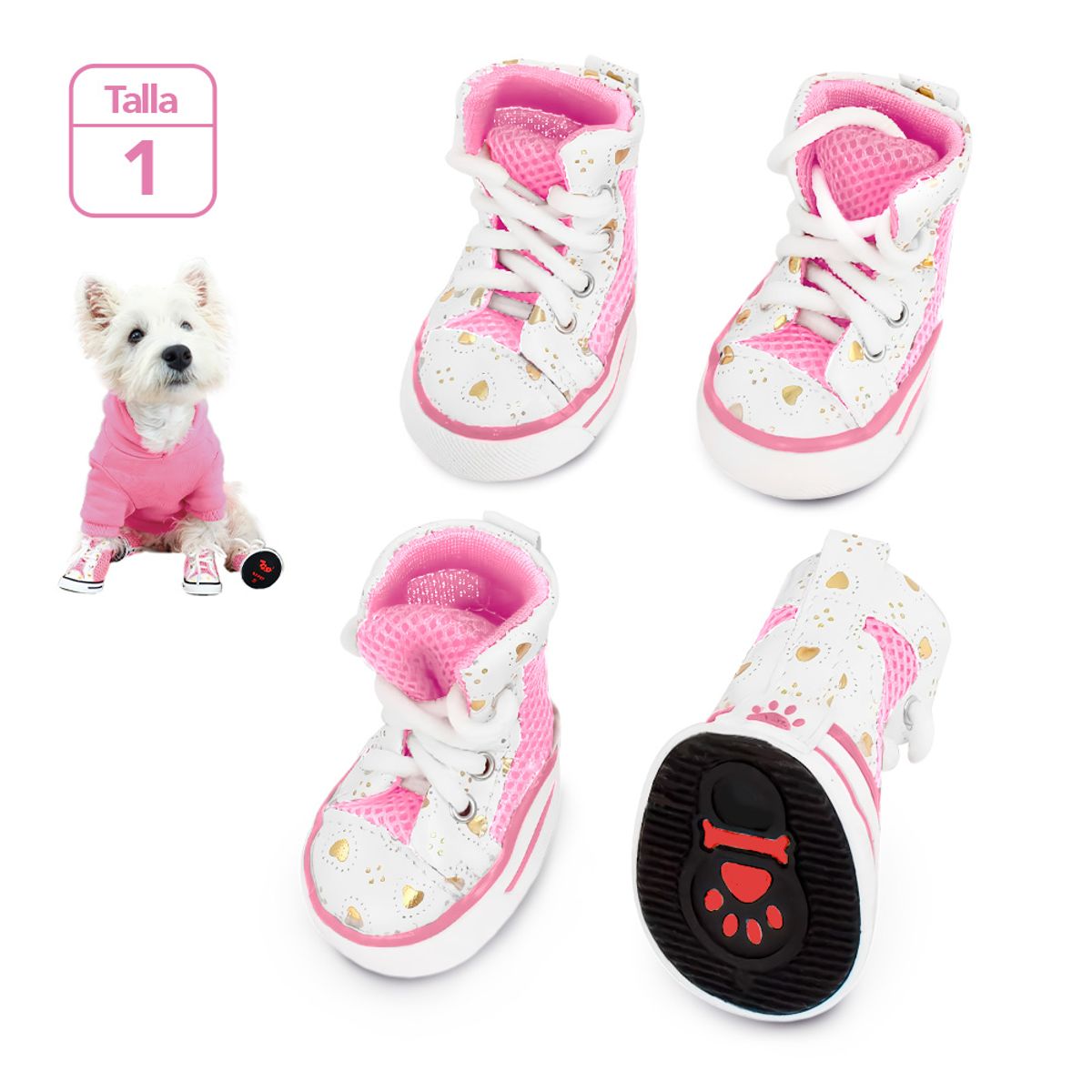 KELLER - Zapatos para Perros Mascotas Antideslizante RS Talla 1 JJ3