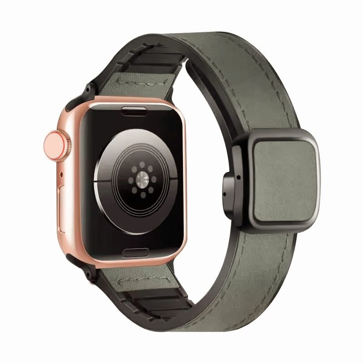 GENERICO - CORREA DE CUERO PARA WATCH 44-45-46 y 49 mm VERDE