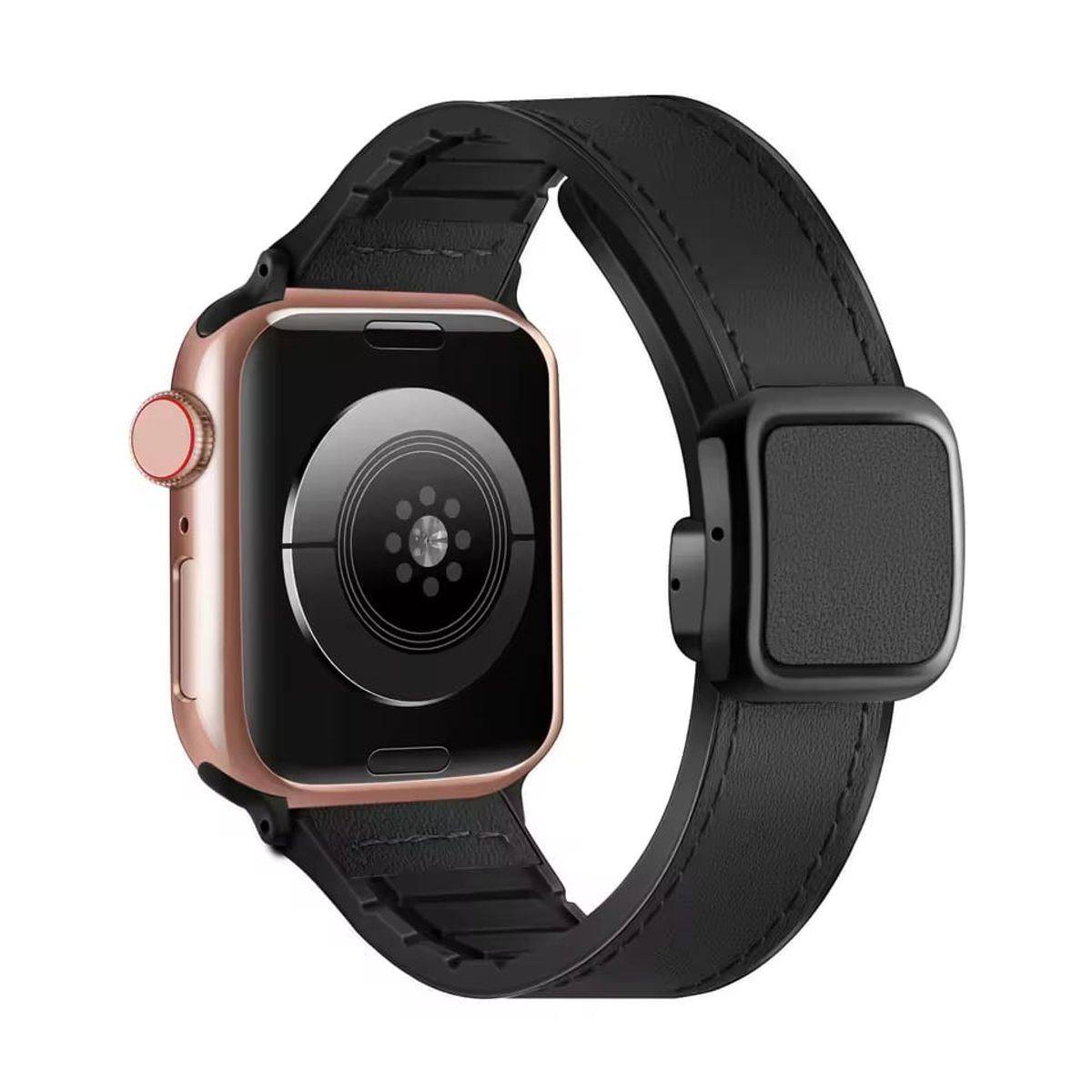 GENERICO - CORREA DE CUERO PARA WATCH 44-45-46 y 49 mm NEGRO