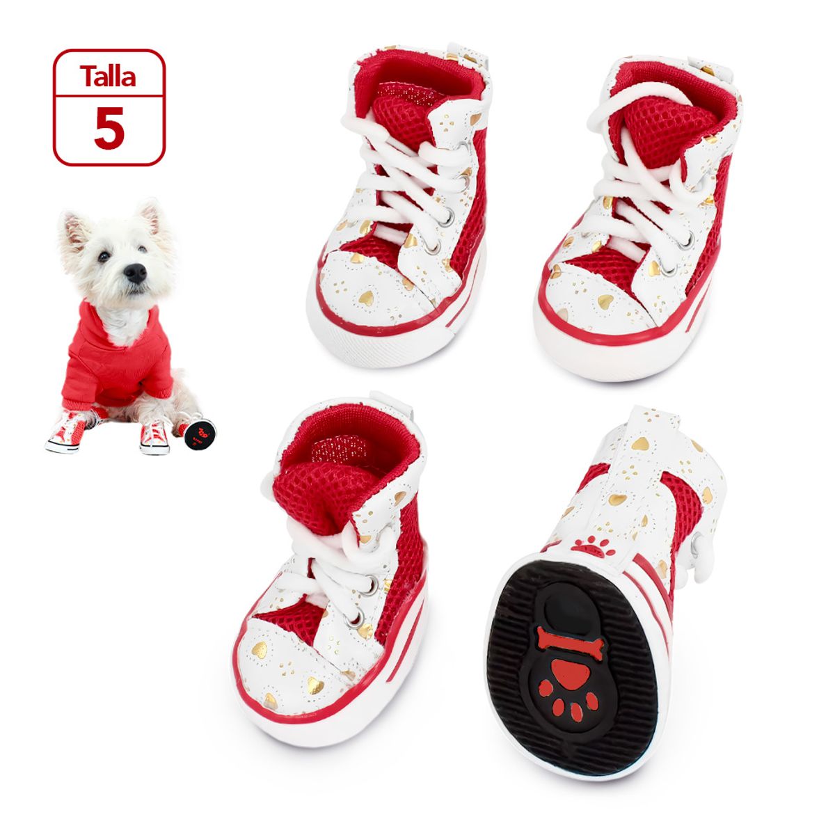 KELLER - Zapatos para Perros Mascotas Antideslizante RJ Talla 5 JJ3