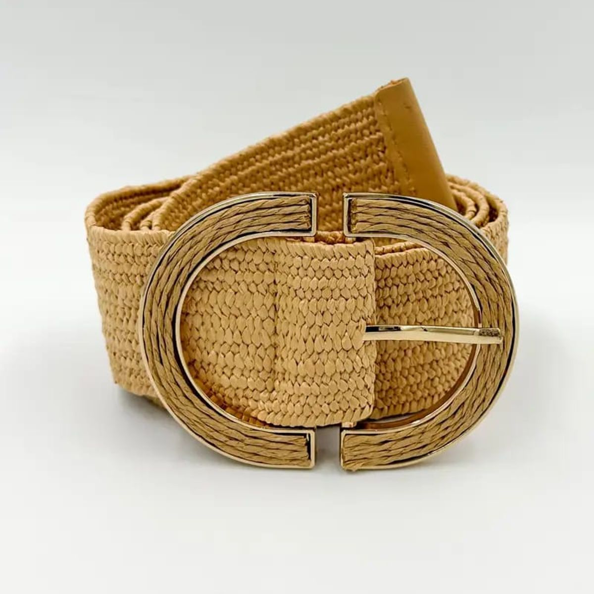 GENERICO - Cinturon Trenzado Estirable para Mujer 100cm Ovalado Damy Marron