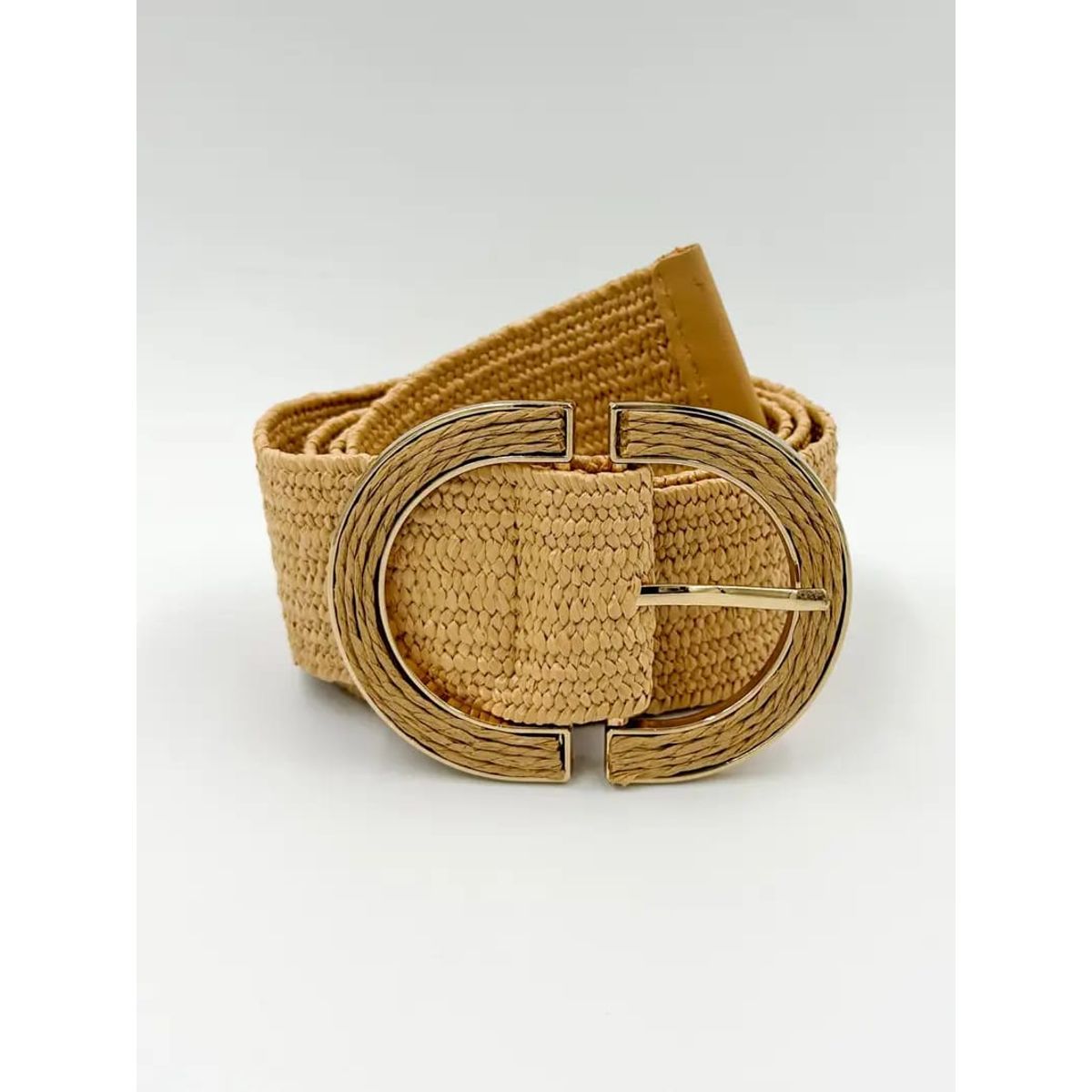 GENERICO - Cinturon Trenzado Estirable para Mujer 100cm Ovalado Damy Marron