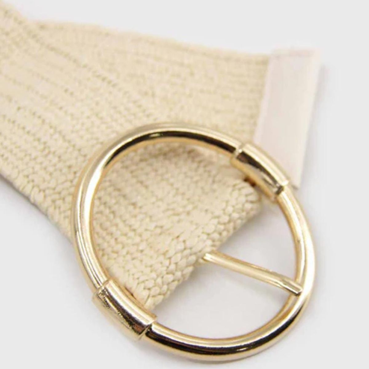 GENERICO - Cinturon Trenzado Estirable para Mujer 100cm Ovalado Crema