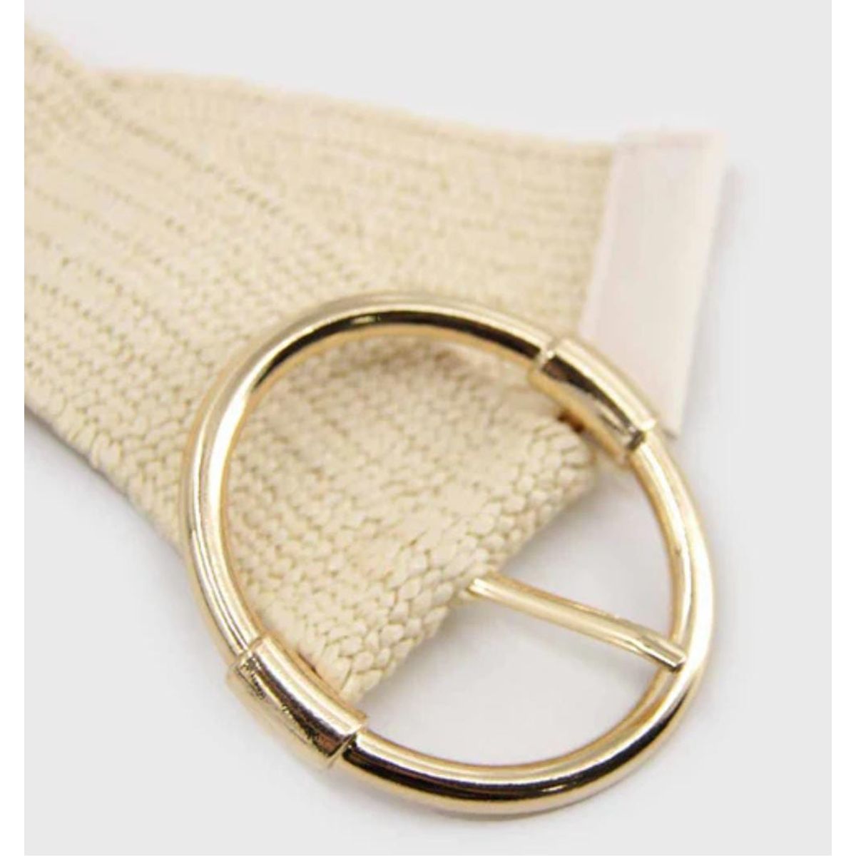 GENERICO - Cinturon Trenzado Estirable para Mujer 100cm Ovalado Crema