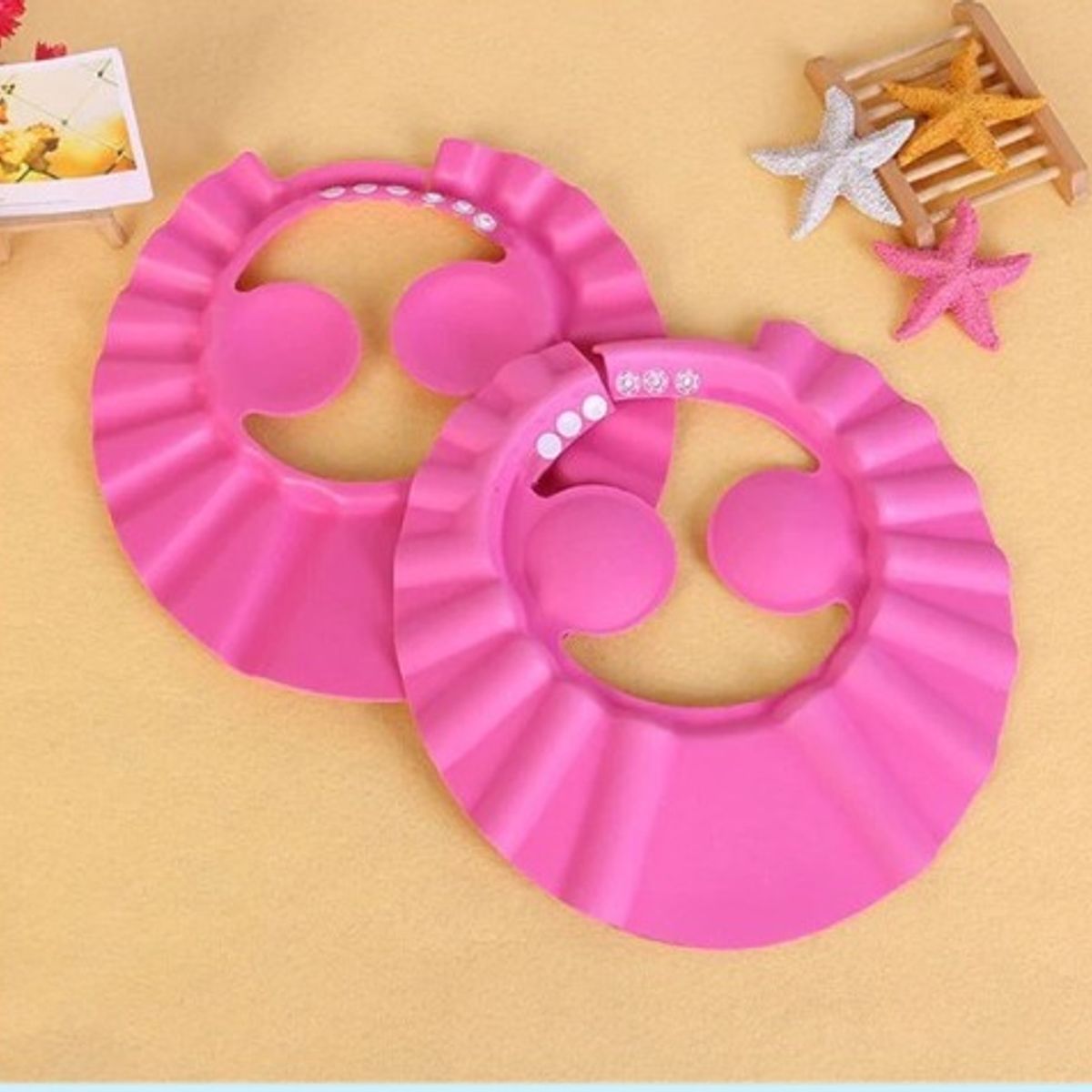 GENERICO - Gorro de baño para bebés Con Protector De Orejas Rosado