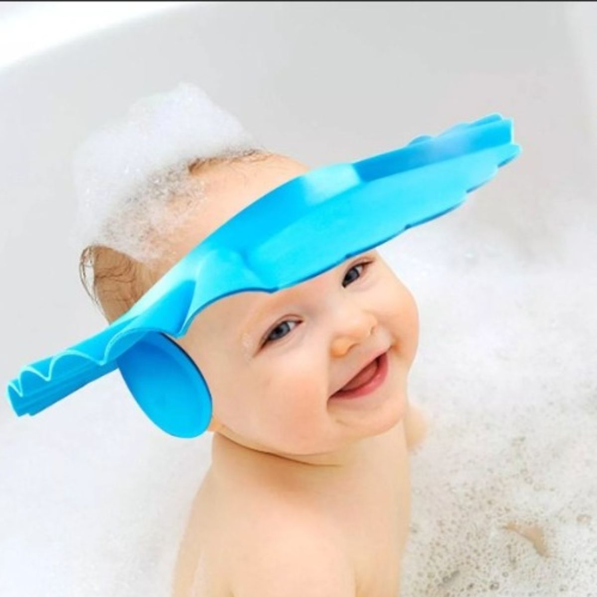 GENERICO - Gorro de baño para bebés Con Protector De Orejas Celeste