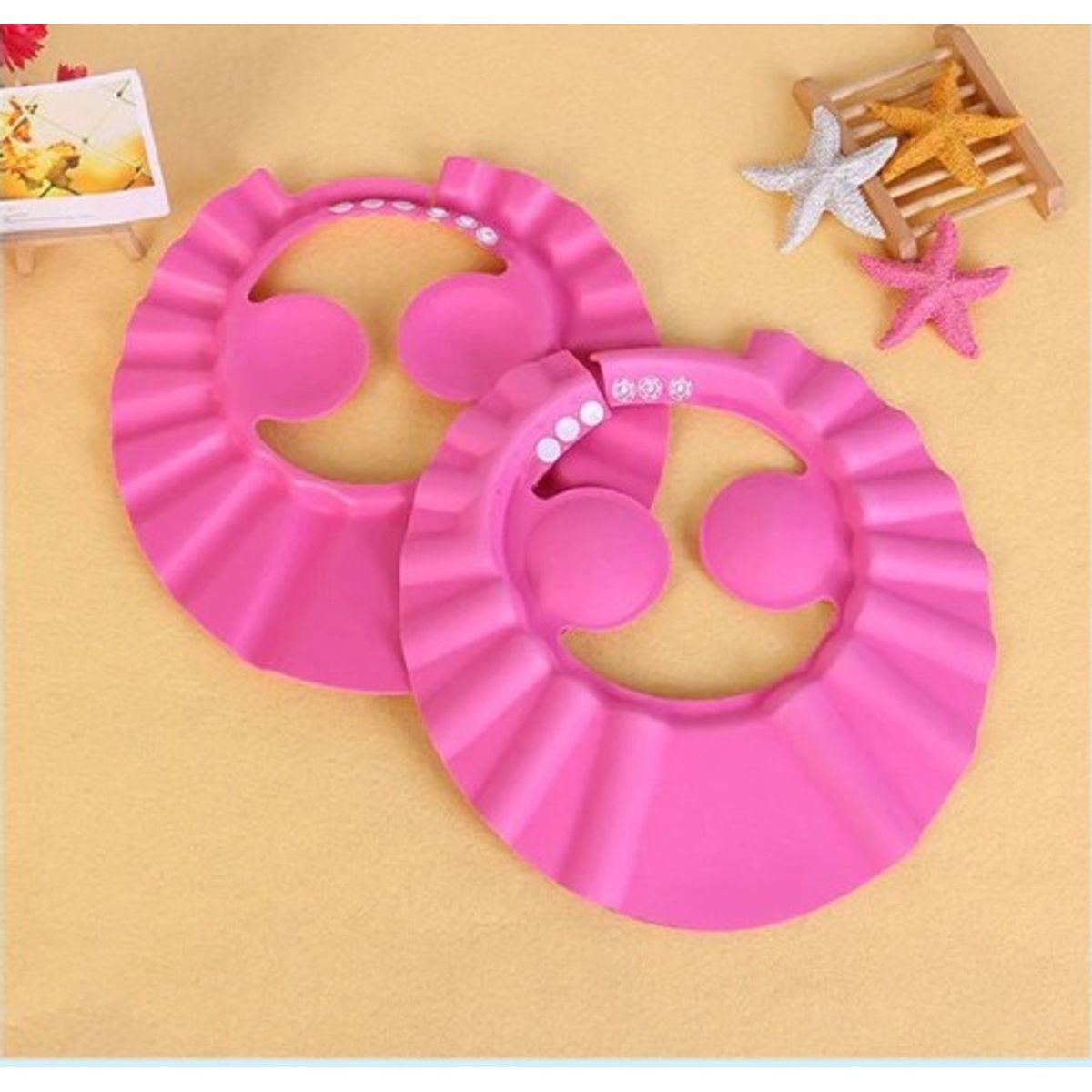 GENERICO - Gorro de baño para bebés Con Protector De Orejas Rosado